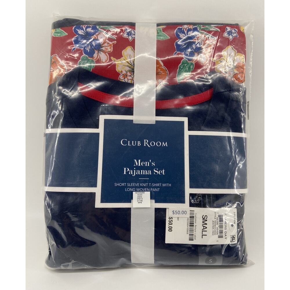 Club Room Pajama Set Men's Size Small Father's Day Jester Red Short Sleeve NEW